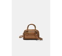 Stradivarius Borsa bowling con cerniera effetto camoscio Caramello OS