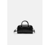 Stradivarius - Borsa bowling nera con anelli-Nero M