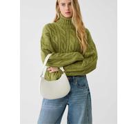 Stradivarius - Borsa da spalla a mezzaluna bianca-Bianco M