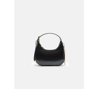 Stradivarius - Borsa da spalla a mezzaluna nera con catenina-Nero M