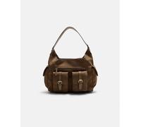 Stradivarius - Borsa da spalla beige grande con tasche-Neutro M