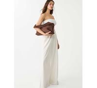 Stradivarius - Borsa da spalla in camoscio sintetico marrone M