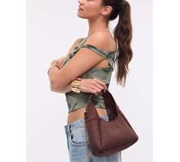 Stradivarius - Borsa da spalla marrone con catenina M