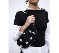 Stradivarius - Borsa da spalla nera a pois con tracolla-Nero L