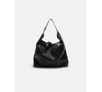 Stradivarius - Borsa da spalla nera con anelli-Nero M