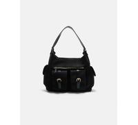 Stradivarius - Borsa da spalla nera grande con tasche-Nero M