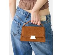 Stradivarius - Borsa marrone con tracolla in catenina e manico superiore-Neutro M