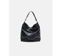 Stradivarius - Borsa nera con borchie e cinturino-Nero M