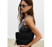 Stradivarius - Borsa nera trapuntata a tracolla-Nero M
