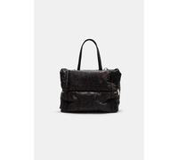 Stradivarius Borsa shopper in tessuto con zip leopardata Marrone OS