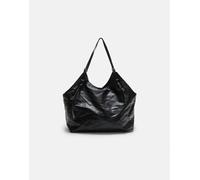 Stradivarius - Borsa shopping nera con anelli-Nero M