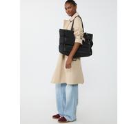 Stradivarius - Borsa shopping nera con zip-Nero M