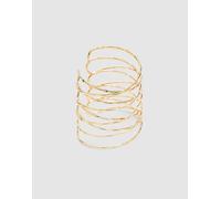 Stradivarius - Bracciale a fascia color oro con motivo sovrapposto-Giallo M