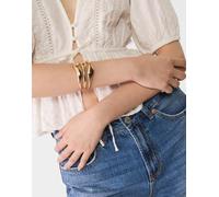 Stradivarius - Bracciale a fascia ondulato color oro grande-Giallo M