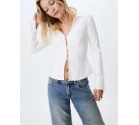 Stradivarius - Camicia aderente bianca a maniche lunghe-Bianco XL