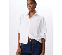 Stradivarius - Camicia basic bianca in popeline con maniche a sbuffo-Bianco XS