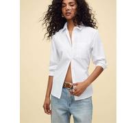 Stradivarius - Camicia basic in popeline bianca con tasca-Bianco L