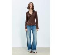 Stradivarius Camicia fitted satinata Marrone S