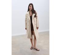 Stradivarius Cappotto trench in tessuto morbido al tatto Ecru XL