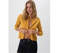 Stradivarius - Cardigan in maglia morbida al tatto color senape con bottoni-Giallo M