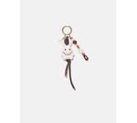 Stradivarius - Ciondolo portachiavi bianco con charm a forma di coniglio M