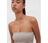 Stradivarius - Collana lunga multifilo dorata-Giallo M