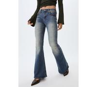Stradivarius D04 Jeans a zampa a vita bassa SLAVATO DENIM BLU MEDIO 46