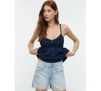 Stradivarius - D75 - Pantaloncini di jeans strappati blu lavaggio rinse wash/molto scuro 44