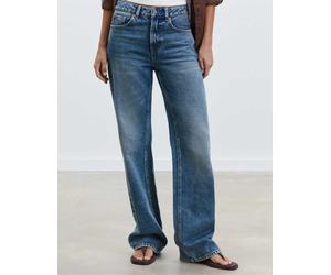 Stradivarius - D92 - Jeans dritti a fondo ampio blu rinse wash molto scuro 8