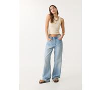 Stradivarius D92 Straight wide SLAVATO DENIM BLU CHIARO 36