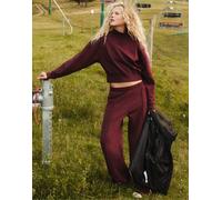 Stradivarius - Felpa accollata viola in tessuto interlock M