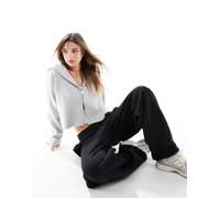 Stradivarius - Felpa grigia con cappuccio e zip-Grigio S