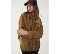 Stradivarius Giacca effetto camoscio tasche Caramello S