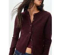 Stradivarius - Giacca in maglia bordeaux con bottoni-Rosso L