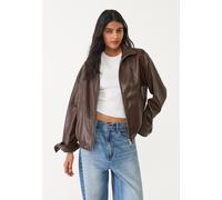 Stradivarius Giacca oversize in similpelle Marrone M