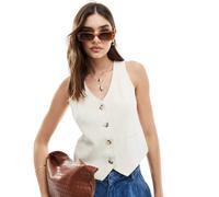 Stradivarius - Gilet effetto lino avena-Neutro S