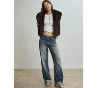 Stradivarius - Gilet marrone in pelliccia sintetica M