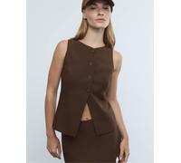 Stradivarius - Gilet marrone vestibilità classica con bottoni L