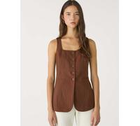 Stradivarius - Gilet testurizzato marrone XS