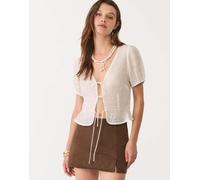 Stradivarius - Gonna pantalone corta con spacchi marrone 44