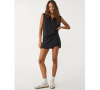 Stradivarius - Gonna pantalone nera con spacco-Nero XS