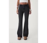 Stradivarius Jeans comfort a campana DENIM NERO EFFETTO SLAVATO 44