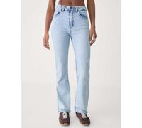 Stradivarius - Jeans comfort dritti a vita alta azzurri-Blu 48