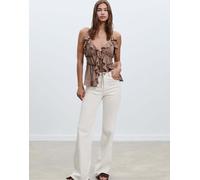 Stradivarius - Jeans comfort dritti color vaniglia-Bianco 42