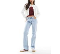 Stradivarius - Jeans dritti a vita bassa blu chiaro 8