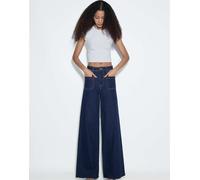 Stradivarius - Jeans dritti blu scuro con tasche 8