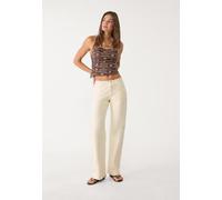 Stradivarius Jeans straight vita borchie Ecru 44