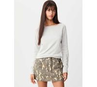 Stradivarius - Maglione aderente grigio mélange con scollo a barchetta M