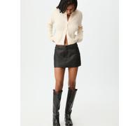 Stradivarius - Minigonna pantalone cerata nera-Nero 40
