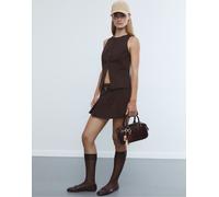 Stradivarius - Minigonna pantalone elegante viola a righe XS